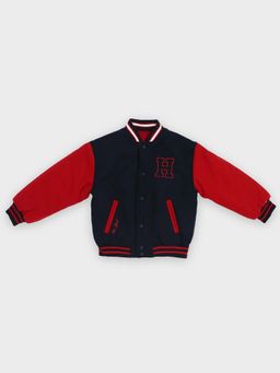 Tommy Hilfiger - Boys Red Colorblock Regular Fit Polyester Bomber Jacket