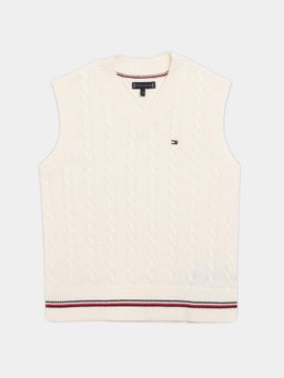 Tommy Hilfiger - Boys Cream Regular Fit Cotton Sweater