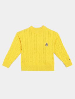Tommy Hilfiger - Boys Yellow Regular Fit Cotton Sweater