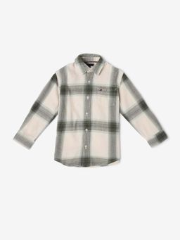 Tommy Hilfiger - Boys Green Checked Relaxed Fit Cotton Shirt