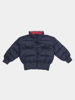 Tommy Hilfiger - Girls Navy Blue Regular Fit High Neck Puffer Jacket