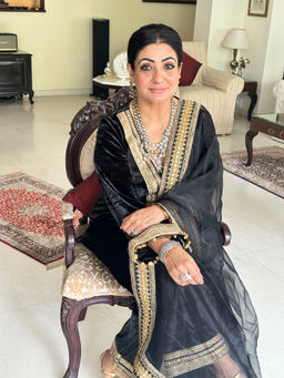 RAISHAA - Black Velvet Palazzo (Set of 3)
