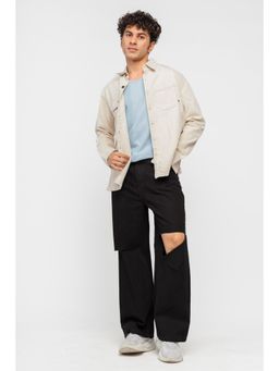 FREAKINS - Box Slit Black Straight Men's Jeans