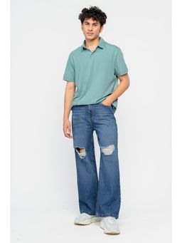 FREAKINS - Distressed Wide Men's Jeans