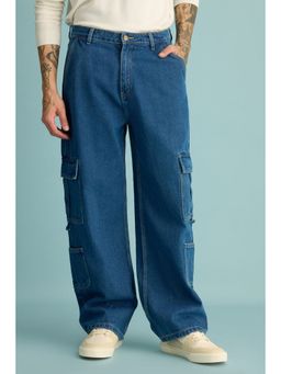 FREAKINS - Uccle Blue Men's Cargo Style Jeans