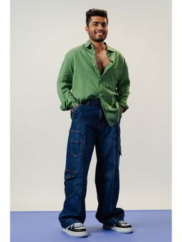 FREAKINS - Indigo Stretch Men's Cargo Style Jeans