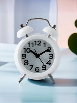 UMAI - Alarm Clock with Night Light Twin Bell- White