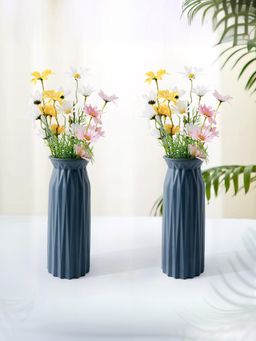 UMAI - Glass Vase For Home Decor Blue (Pack of 2)
