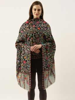 Pashmoda - Women Black Pure Wool Kalamkari Stole