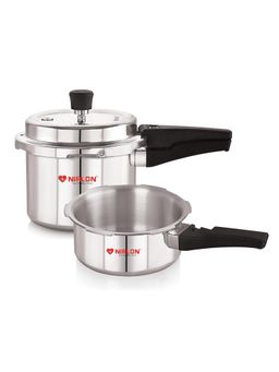 Nirlon - Combo Induction Base Outer Lid Aluminium Pressure Cooker (Set Of 2)