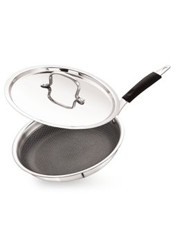 Nirlon - Triply Stainless Steel Induction Frying Pan with Steel Lid