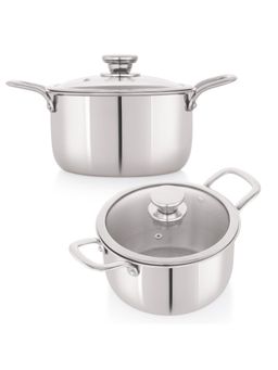 Nirlon - Superb Triply Stainless Steel Induction Casserole with Lid (Set of 2)