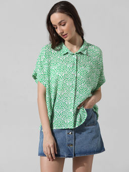 ONLY - Green Viscose Shirt