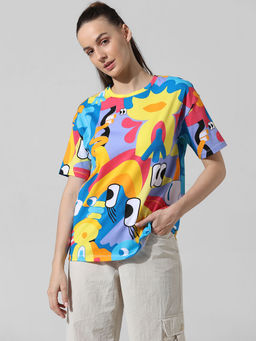 ONLY - Multi-Color Oversized Printed T-Shirt