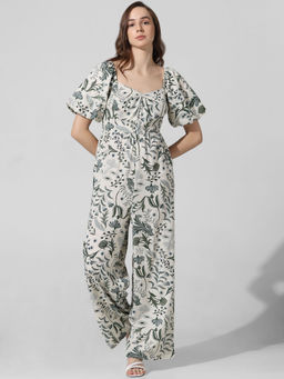 ONLY - White Cotton Printed Jumpsuit