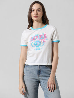 ONLY - White Printed T-Shirt