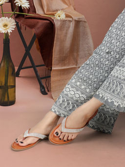 Iconics - Women Tan Slip-On Open Toe Flats