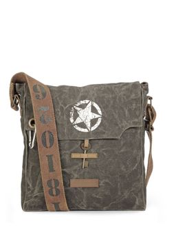 The House of Tara - Charcoal Black Sturdy Canvas Unisex Cross Body Sling Side Bag