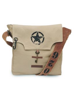 The House of Tara - Camel Beige Sturdy Canvas Unisex Cross Body Sling Side Bag