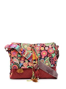 The House of Tara - Maroon Canvas Laptop Compatible Printed Sling Bag