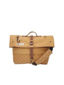 The House of Tara - Beige Canvas Laptop Compatible Solid Unisex Sling Bag