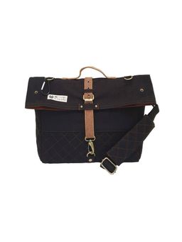 The House of Tara - Raven Black Canvas Laptop Compatible Solid Unisex Sling Bag