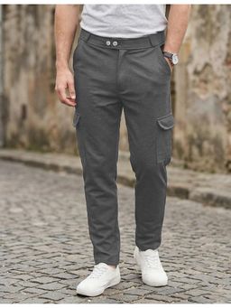 Greylongg - Men Pure Cotton Solid Regular Fit Cargo