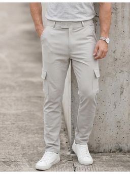 Greylongg - Men Pure Cotton Solid Regular Fit Cargo