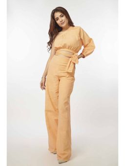 How When Wear - Brown Linen Tie Waist Pants