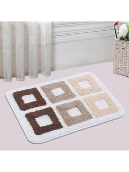 Saral Home - Cotton Anti-Slip Bathmat (Beige, 40 x 60 cm)