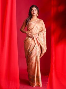 Beatitude - Copper Woven Banarasi Saree with Unstitched Blouse