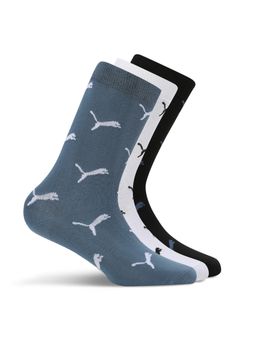Puma - Logo Aop Crew Unisex Multi-Color Socks (Pack of 3)