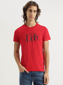 United Colors of Benetton - Men Red Regular Fit Crew Neck Printed T-shirt