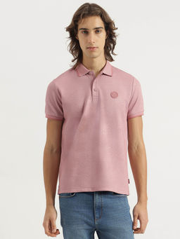 United Colors of Benetton - Men Pink Regular Fit Floral Print Polo T-shirt