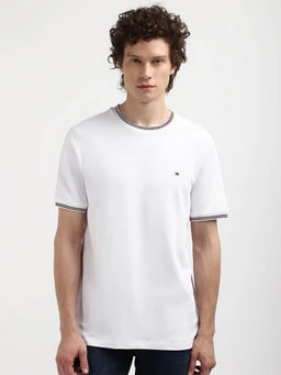 Tommy Hilfiger - Men White Solid Regular Fit Cotton T-shirt