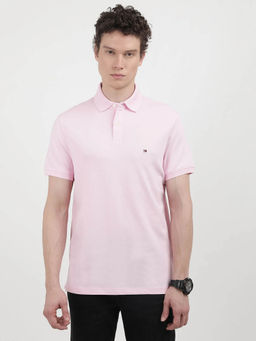 Tommy Hilfiger - Men Pink Solid Regular Fit Cotton Polo T-shirt