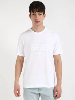 Tommy Hilfiger - Men White Logo Regular Fit Cotton T-shirt