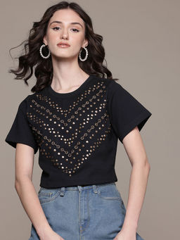 Label Ritu Kumar - Black Paulina Top