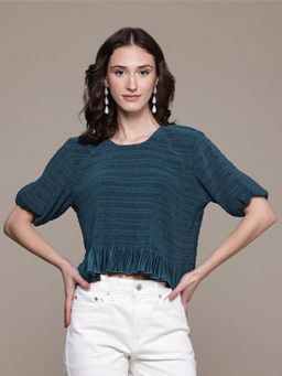 Label Ritu Kumar - Teal Elicia Top