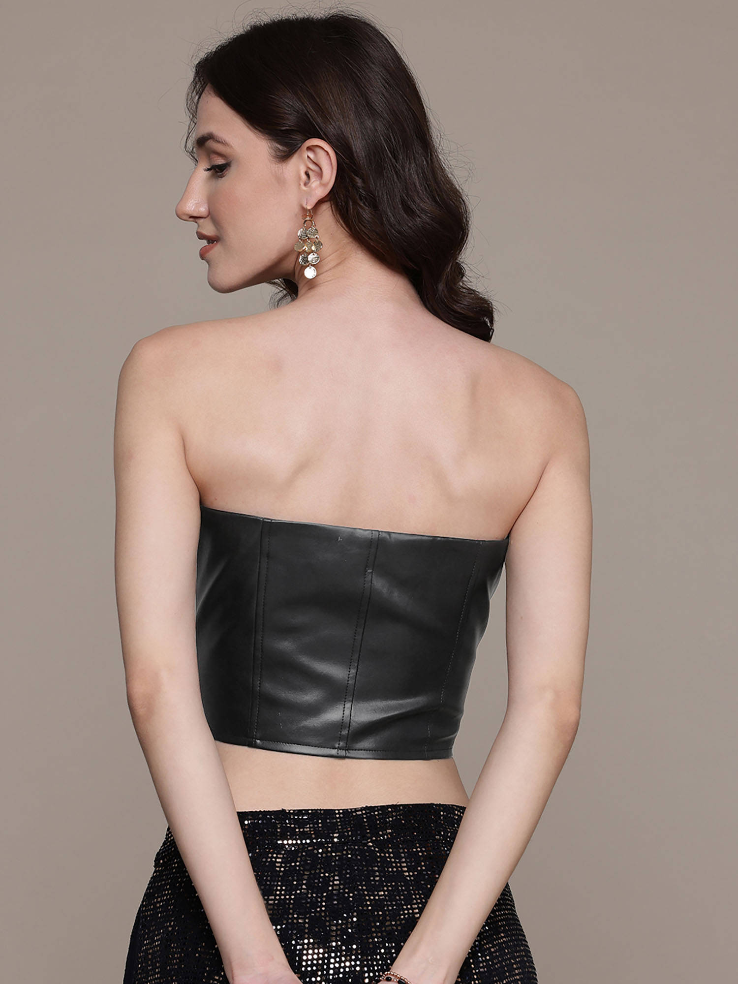 Buy Label Ritu Kumar Black Emma Corset Top (S) Online