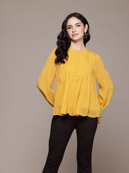 Label Ritu Kumar - Mustard Leena Top