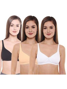 Bodycare - Pack of 3 Perfect Coverage Bra In Black-Skin-White Colour