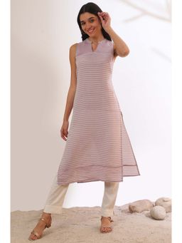 Aurelia - Women Purple Yarn Dyed Straight Kurta