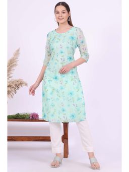 Aurelia - Women Green Printed Kota Straight Kurta