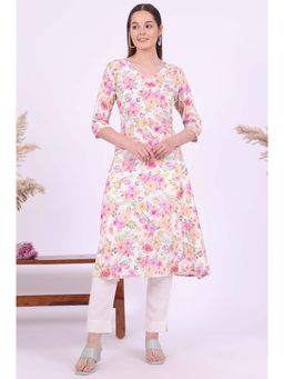 Aurelia - Women Multicolour Printed Rayon A-Line Kurta