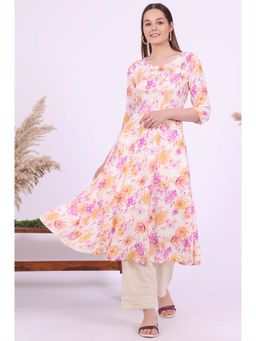 Aurelia - Women Multicolour Printed Rayon Flared Kurta