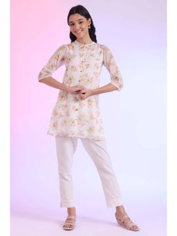 Aurelia - Women White Printed Straight Kurti