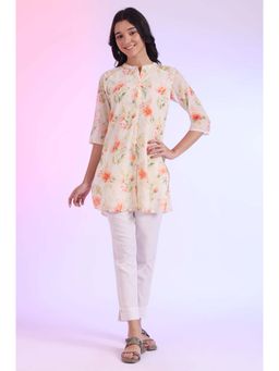 Aurelia - Women Yellow Printed Straight Kurti