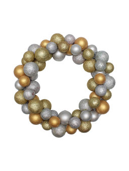 Little Birdie - Handmade Christmas Wreath-Bauble, 14inch, Gold and Silver