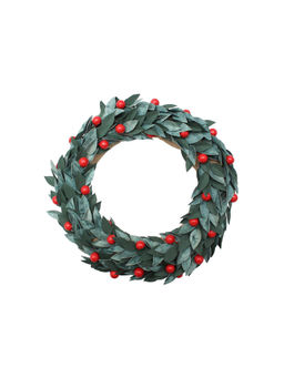 Little Birdie - Handmade Christmas Wreath-14inch, Berries & Leaves